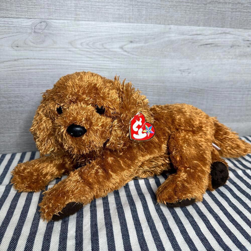 Adorable Brown Plush Dog - Soft and Cuddly Toy TY Fitz